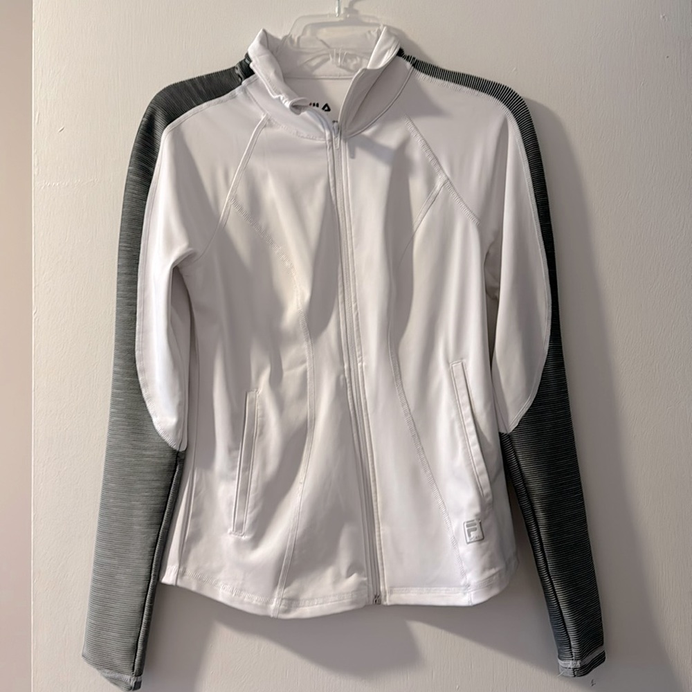Excellent condition white fila zip up